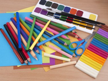 Set of objects for child's creation clipart