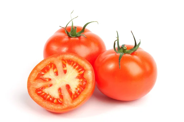 Red tomato vegetables with cut — Stock Photo, Image