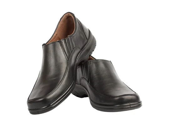 Zapatos masculinos negros sobre fondo blanco —  Fotos de Stock