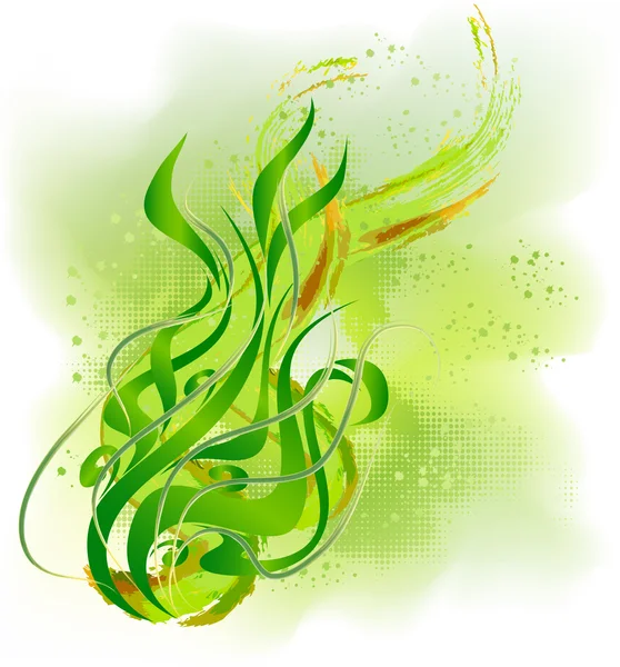 緑色植物は抽象的な背景 — ストックベクタ