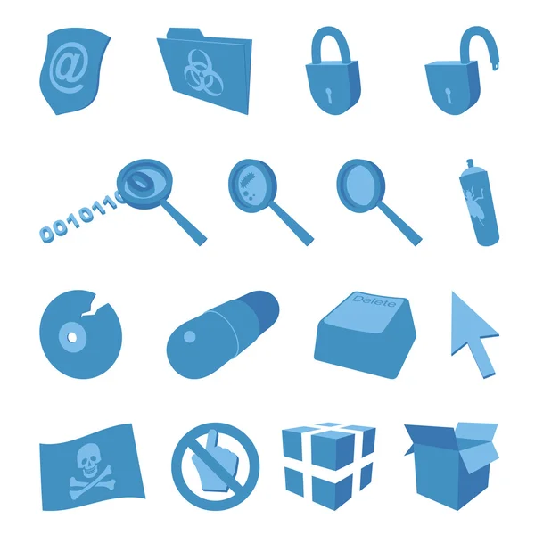 Computer security - set of vector icons — Stock Vector