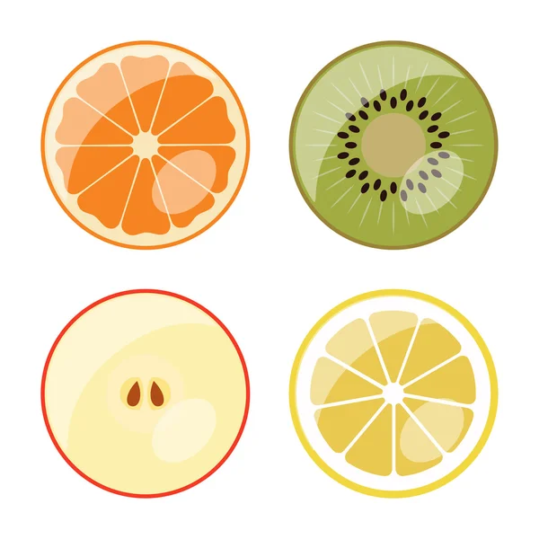 Fruit - vector web pictogrammen (knoppen) — Stockvector