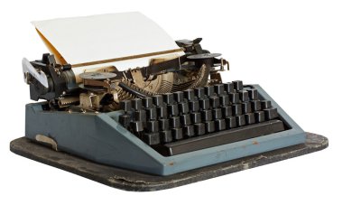 Vintage typewriter with paper clipart