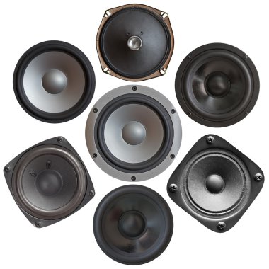 Set of sound speakers clipart