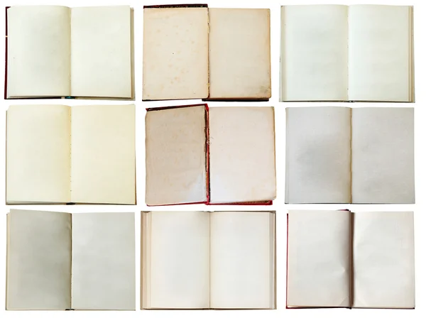 Conjunto de libros abiertos en blanco —  Fotos de Stock