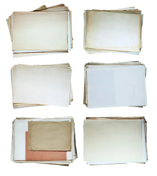 Stack of old papers set — Stock Photo, Image