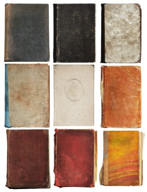 Old books set isolated clipart