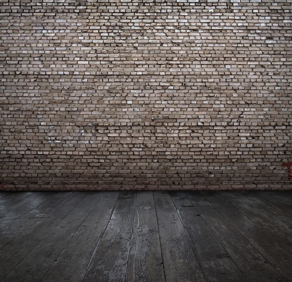 Interieur met bakstenen muur — Stockfoto