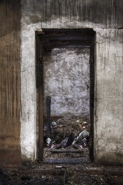 Burned doorway — Stock Photo, Image