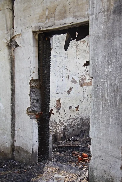 stock image Burned house