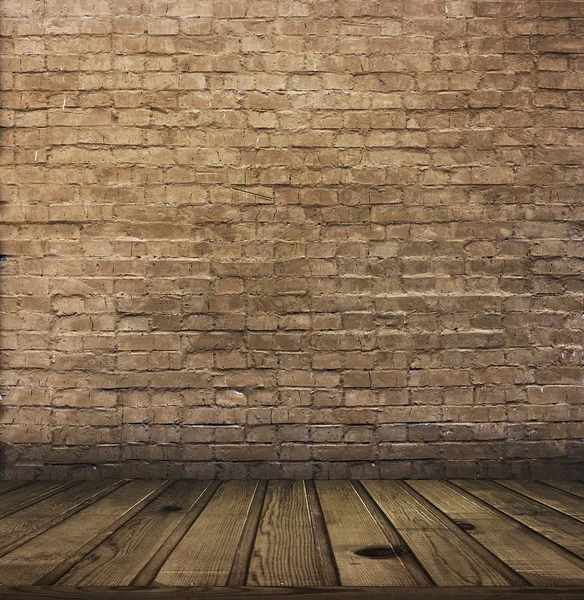 Интерьер с кирпичной стеной — стоковое фото