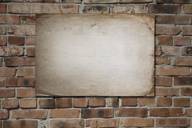 Paper on brickwall clipart