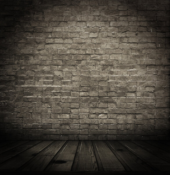 Interior with brick wall