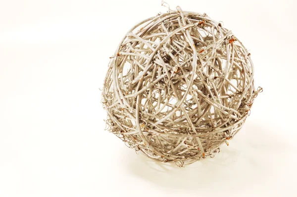 Woven silver rod ball — Stock Photo, Image