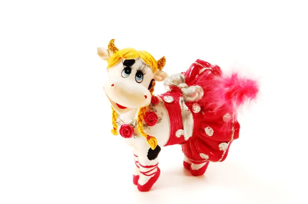 Dětská hračka kráva — Stock fotografie