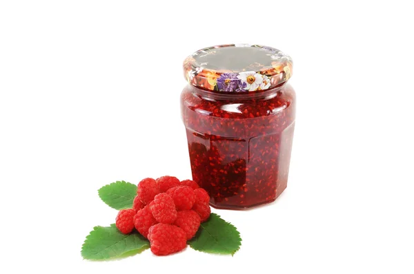 Raspberry with crimson jam — Stock Photo, Image