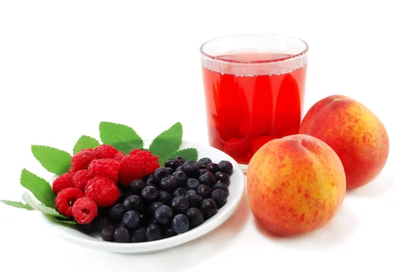 Glas mit Früchten und Kompott — Stockfoto