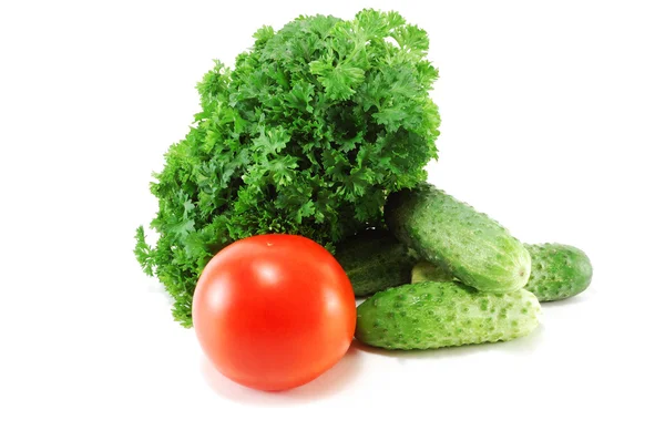 Fresh vegetables with parsley foliage — Stock Photo, Image