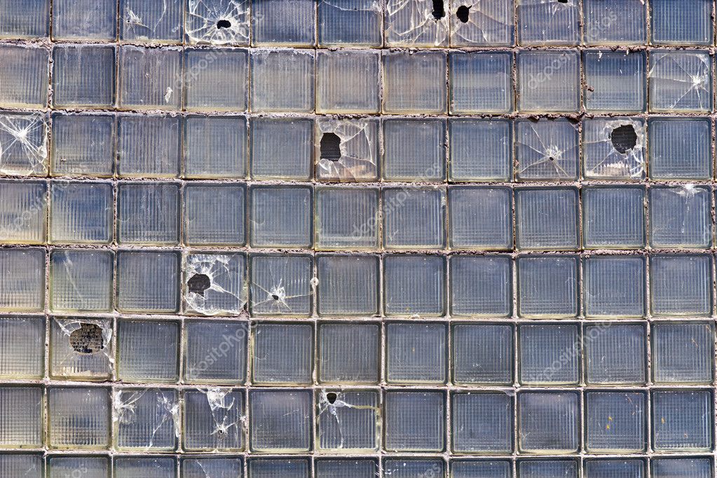 Broken Glass bricks wall — Stock Photo © MrTwister 3472363
