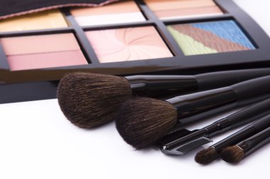 Brushes to make-up and eye shadow clipart