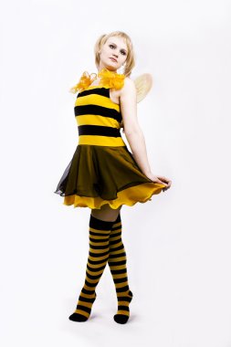 Bee costumes woman. clipart