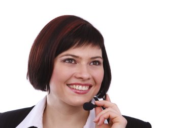 Woman with headset clipart