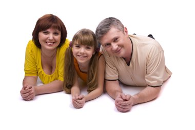Happy family. Mother, father, daughter clipart