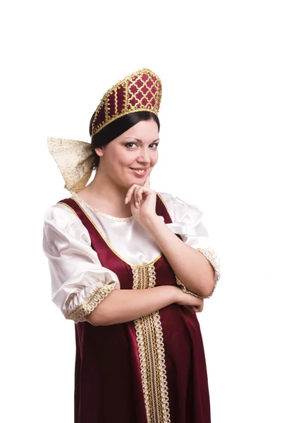 Femme en costume traditionnel russe — Photo