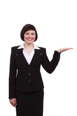 Busnesswoman presenting something clipart