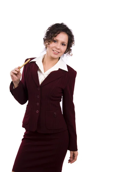 Geschäftsfrau im roten Anzug. — Stockfoto