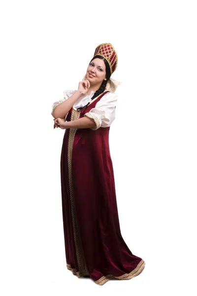 Žena v ruské tradiční kostým — Stock fotografie