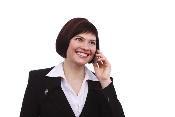 Kobieta biznesu z telefonem komórkowym — Zdjęcie stockowe