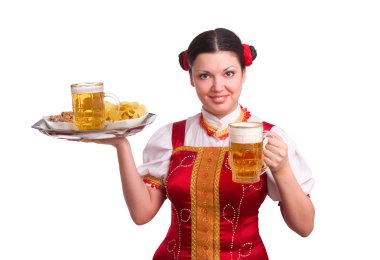 German/Bavarian woman with beer clipart