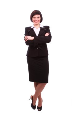 Businesswoman dressed in black suit. clipart