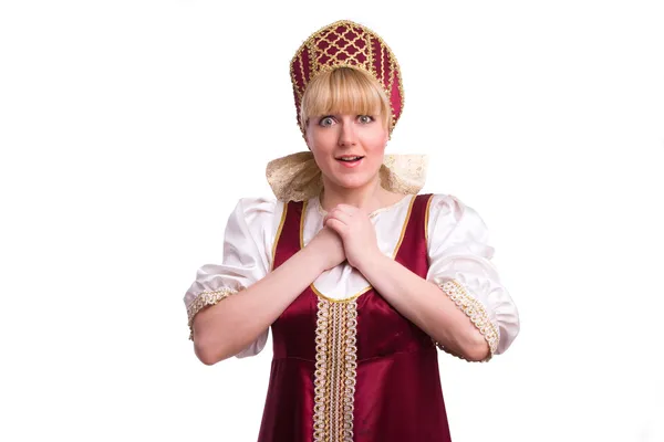 Kadın Rus geleneksel kostüm — Stok fotoğraf