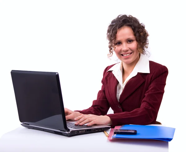 Женщина с ноутбуком Лицензионные Стоковые Изображения