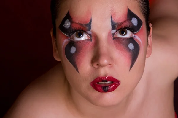 Rostro de una mujer con pintura corporal como araña —  Fotos de Stock