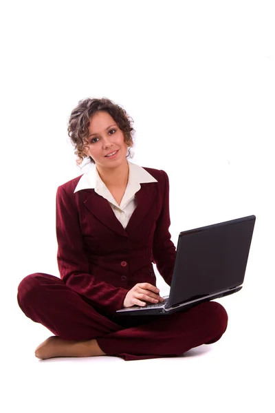 Nő laptoppal Stock Kép