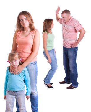 Parents swear, and children suffer. clipart