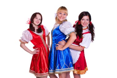 Three German/Bavarian women clipart