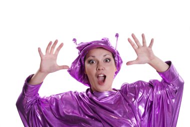 Woman in alien costume clipart