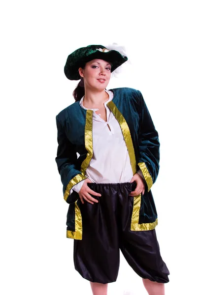 Žena v pirát kostým. Stock Snímky