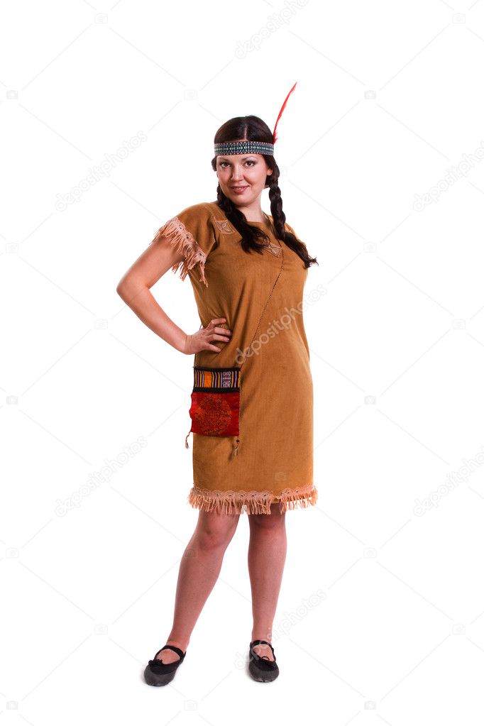 Woman in american indian costume
