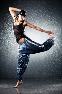 Young woman modern dance clipart