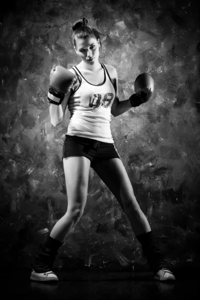 拳击手的女人 — 图库照片