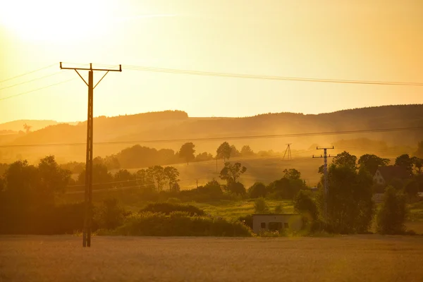 Літній краєвид захід сонця — стокове фото