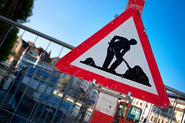 Caution digging sign — Stock Photo, Image
