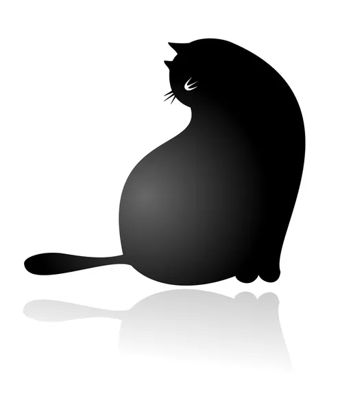 Stort fett katt sitter — Stock vektor