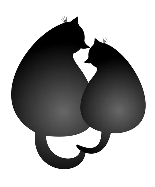 Schnurrende Frühlingskatzen verliebt — Stockvektor