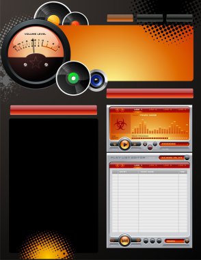 Record Label web design template clipart